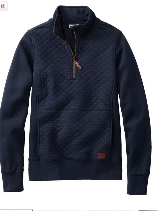 Tops - LL Bean Women's Quilted Quarter-Zip Pullover XS